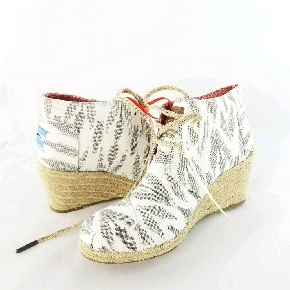 Toms Ikat Desert Wedge Woven Fabric Print Bootie